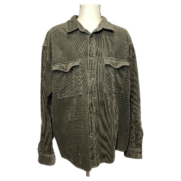 Original Use Olive Green Corduroy Button-Up Shirt Size Large - Picture 1 of 11